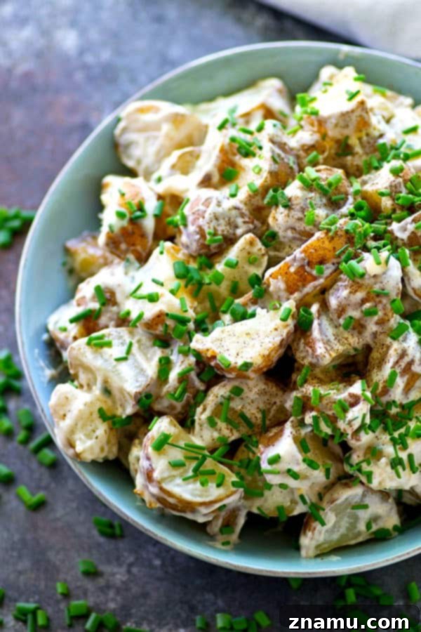 Elevated Roasted Potato Salad with Zesty Chive Ranch 3 Perfectly roasted potatoes form the base of this irresistibly creamy potato salad, infused with a homemade chive ranch dressing.