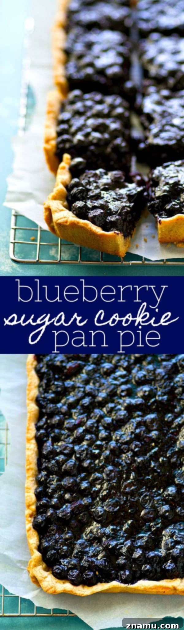 Blueberry Sugar Cookie Pie 7 Classic blueberry pie gets a makeover into EASY pan pie form with the most amazing soft sugar cookie crust and sweet blueberry filling.--- the easiest way to make pie this summer!