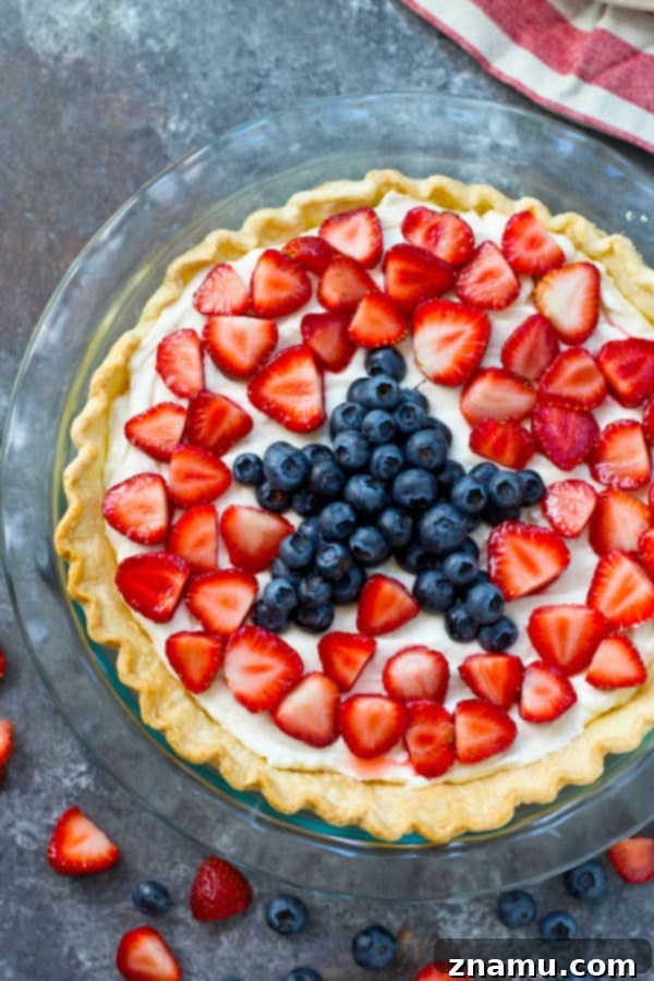 Luscious No-Bake Mixed Berry Cheesecake Pie 5 This no-bake mixed berry cheesecake pie is a perfect last-minute 4th of July dessert! It's SO easy to throw together in minutes and is always a major crowd-pleaser!