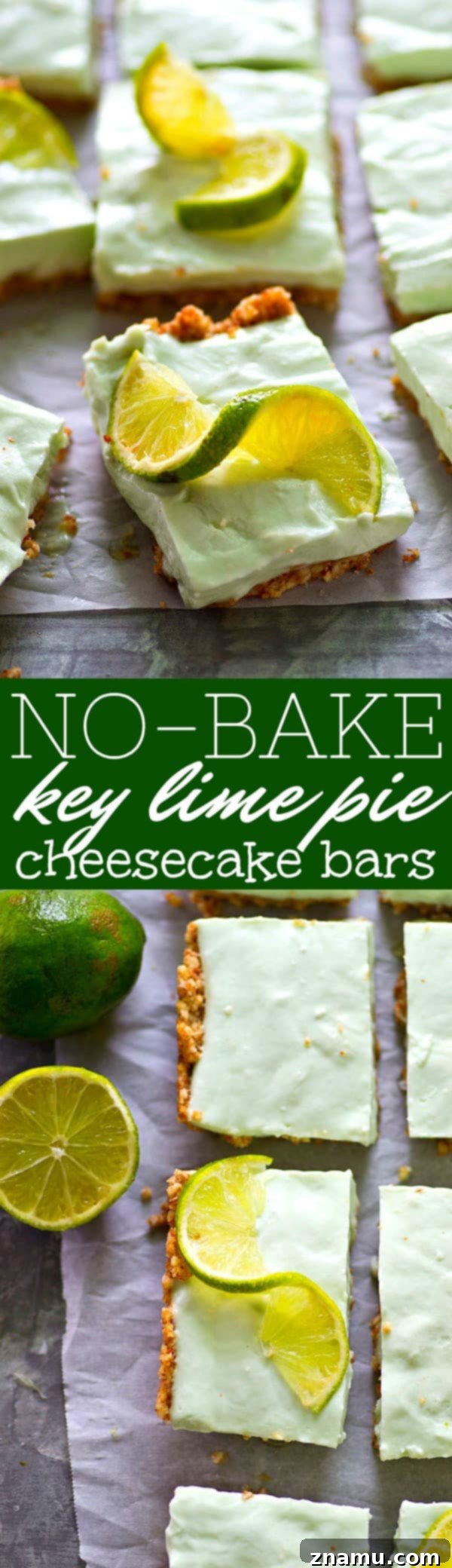 Zesty No-Bake Key Lime Cheesecake Bars 7 Serving frozen Key Lime Pie Cheesecake Bars.