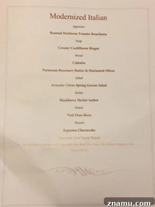 The Fourth Course of Culinary School 3 Handwritten Gourmet Luncheon Menu by Culinary Student