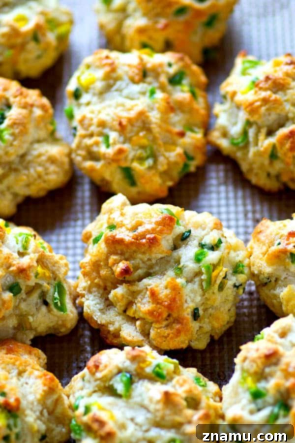 Sweet Heat Buttermilk Drop Biscuits 5 Hot honey jalapeño buttermilk drop biscuits ready to be served.