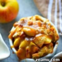French toast made SO easy and personal-sized! This caramel apple french toast bake is made the night before for ultimate ease the next morning! The secret is in the homemade caramel sauce.