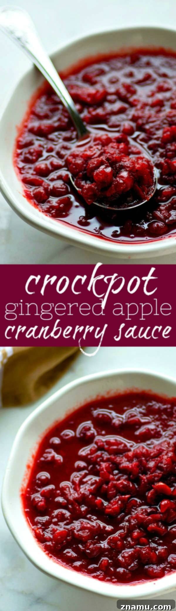 Slow Cooker Ginger Cranberry Apple Sauce 6 Close-up of the delicious Crockpot Gingered Apple Cranberry Sauce
