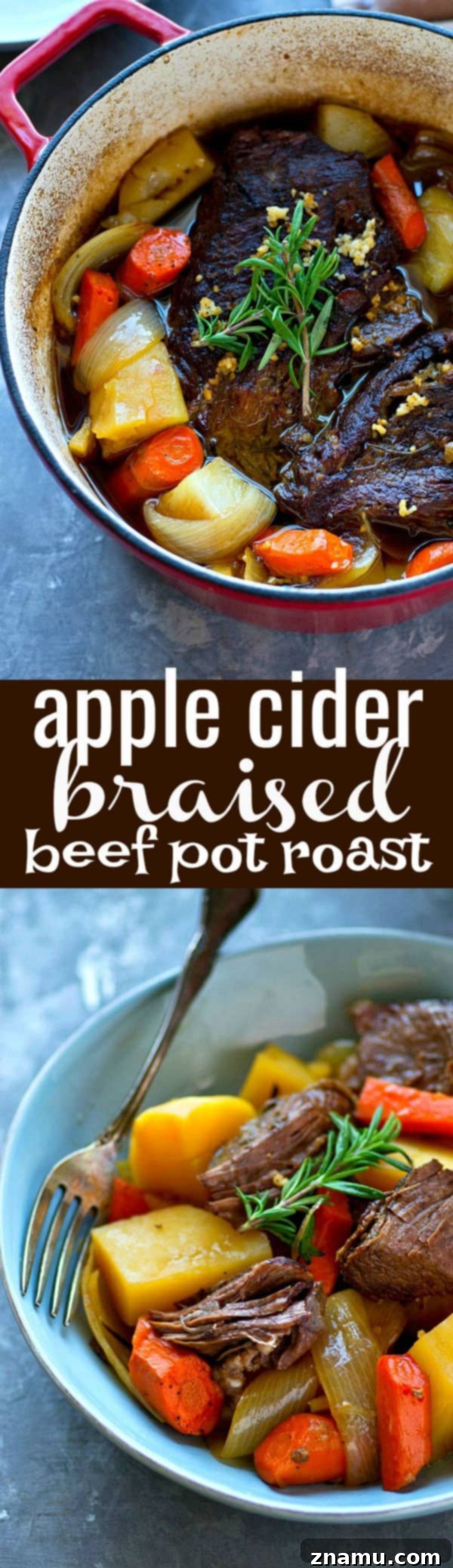 Orchard-Braised Pot Roast 6 Overview of the Apple Cider Braised Beef Pot Roast ingredients and step-by-step preparation