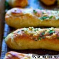 Garlic Butter Parmesan Soft Pretzel Breadsticks