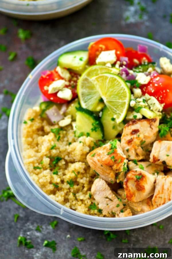 Greek Chicken Quinoa Power Bowls 3 Enjoy Fresh Ingredients in Every Bite of Your Greek Chicken Quinoa Bowl