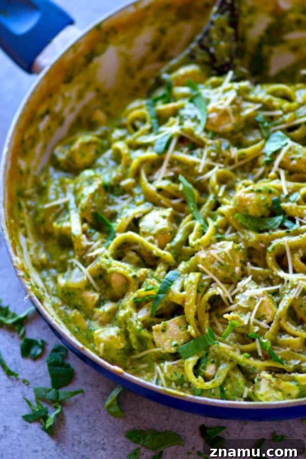 Effortless One Pot Basil Pesto Chicken Fettuccine Alfredo 4 Creamy, flavorful chicken basil pesto fettuccine alfredo is made ENTIRELY in one pot in only 30 minutes and this one will quickly become your new favorite way to eat fettuccine alfredo!
