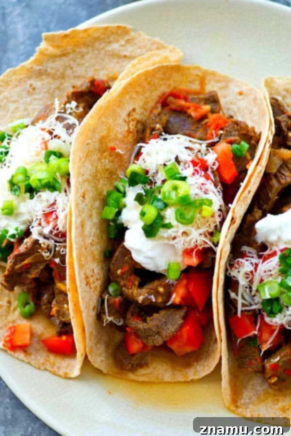 Instant Pot Fiery Beef and Bell Pepper Fajitas 5 A vibrant close-up of the Instant Pot Spicy Beef and Sweet Peppers Fajitas, showcasing the tender beef and colorful vegetables.