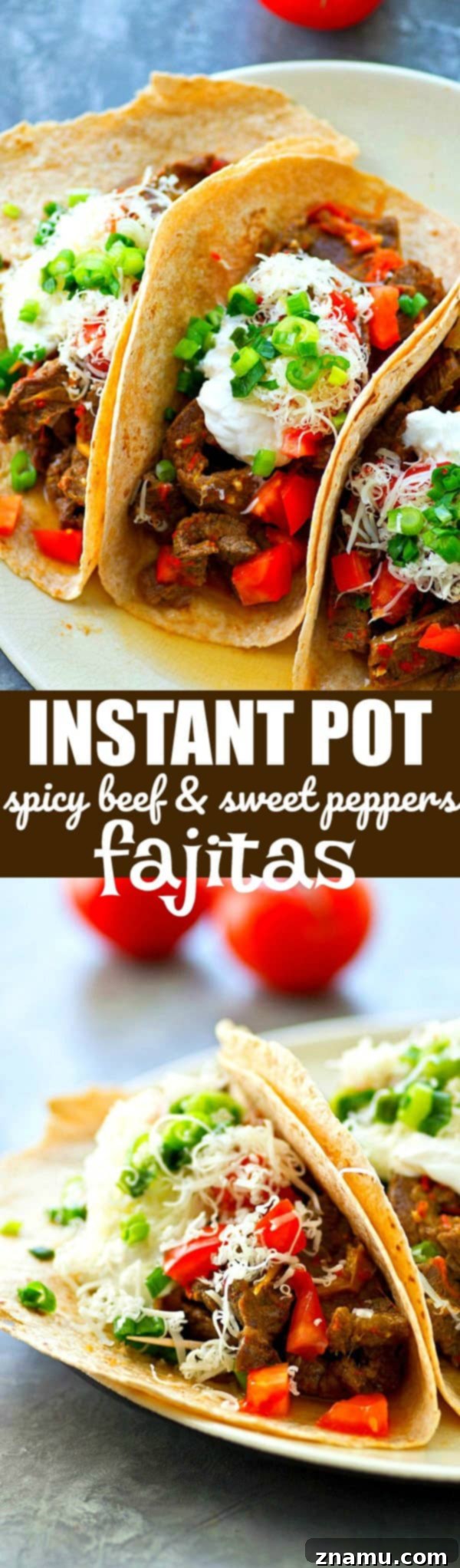 Instant Pot Fiery Beef and Bell Pepper Fajitas 6 An overhead shot showcasing the complete spread of Instant Pot Spicy Beef and Sweet Peppers Fajitas, ready for assembly.
