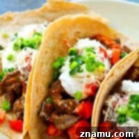 Instant Pot Fiery Beef and Bell Pepper Fajitas 7 Thumbnail image of the Instant Pot Spicy Beef and Sweet Peppers Fajitas.