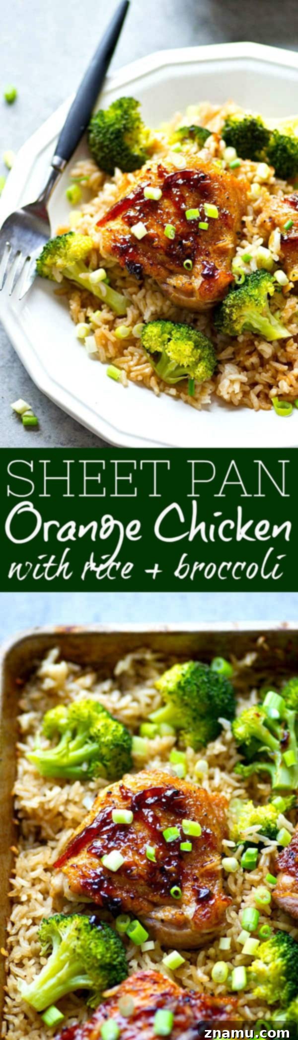 One-Pan Orange Chicken with Rice and Broccoli 6 This Sheet Pan Orange Chicken is so ridiculously good and incredibly easy, you’ll want to add it to your permanent dinner rotation. Do yourself a favor and try it tonight!