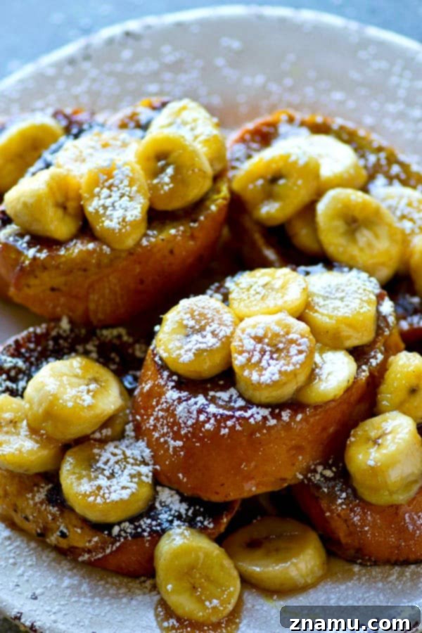 Chai-Infused French Toast, Crowned with Golden Banana Caramel 4 Chai-spiced french toast is topped with a killer caramelized banana sauce for the ultimate breakfast combo! Perfect for brunch for a crowd or just a lazy weekend morning.