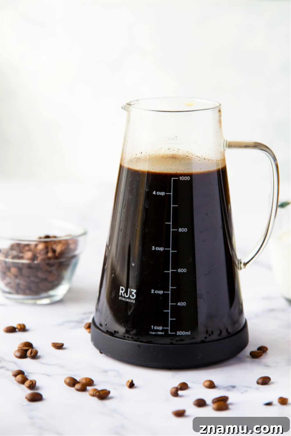 Overnight Velvet Brew 5 Classic coffee shop-style cold brew coffee is SO unbelievably easy to make at home you'll never go back to buying it. This overnight cold brew coffee is a keeper recipe for any coffee lover!