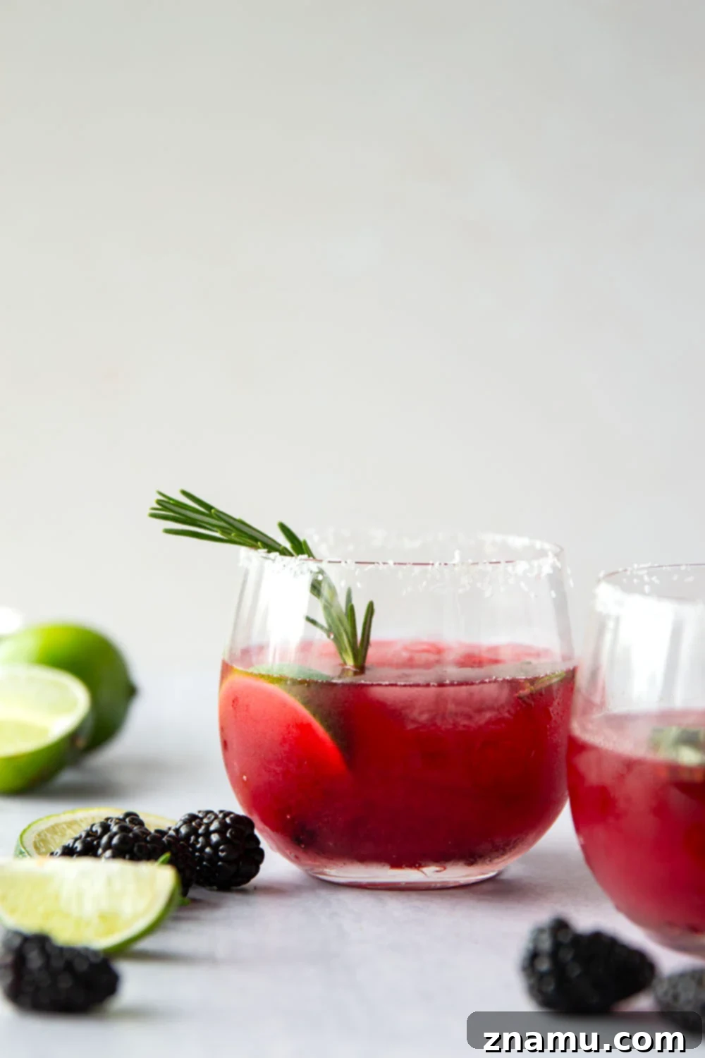 Rosemary-Kissed Blackberry Margarita 3 Sweet blackberries and fragrant rosemary are the perfect match in these refreshing rosemary blackberry margaritas. Gorgeous cocktail choice for entertaining and so easy to make!