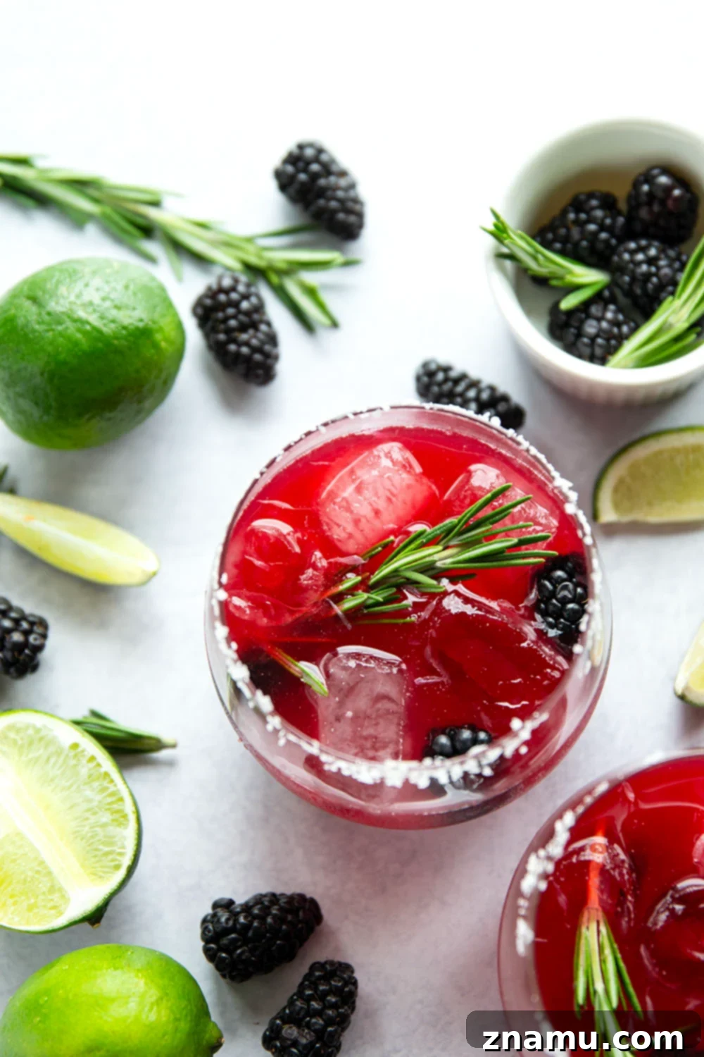 Rosemary-Kissed Blackberry Margarita 6 Sweet blackberries and fragrant rosemary are the perfect match in these refreshing rosemary blackberry margaritas. Gorgeous cocktail choice for entertaining and so easy to make!