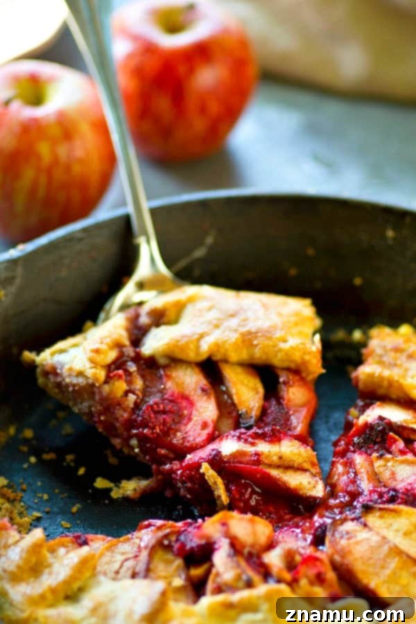 Sweet & Tart Skillet Apple Raspberry Galette 2 Rustic Skillet Apple Raspberry Galette, perfect for an easy dessert