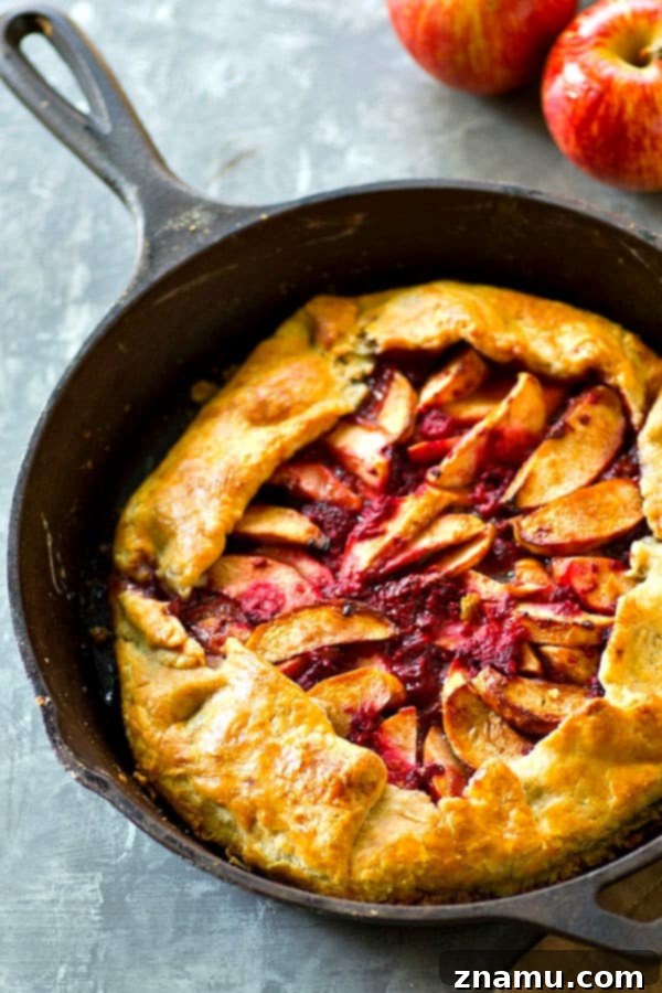 Sweet & Tart Skillet Apple Raspberry Galette 4 Ingredients for a homemade apple raspberry galette filling