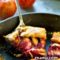 Sweet apples and tangy raspberries are a perfect match in this rustic skillet apple raspberry galette! So easy and impressive to throw together for a last minute dessert.