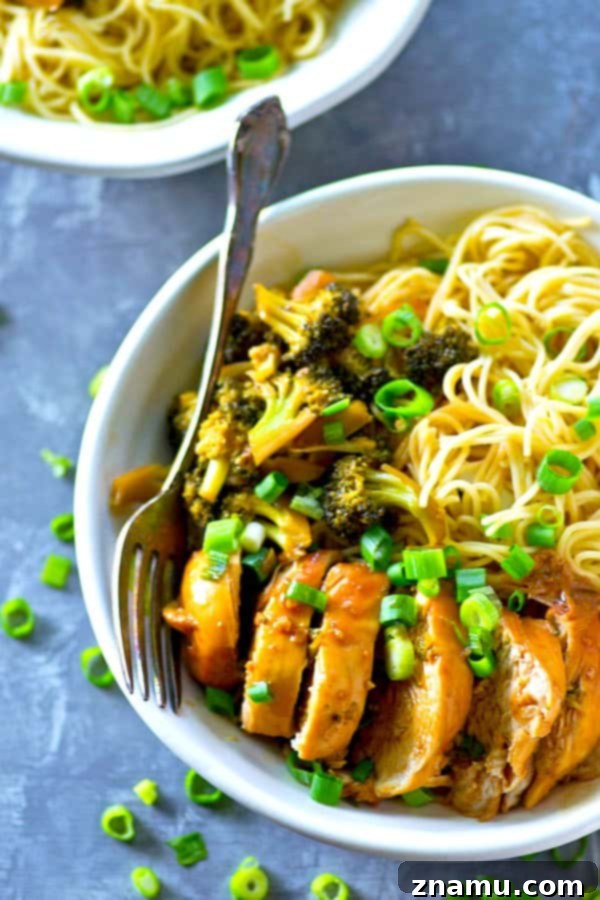 Instant Pot Teriyaki Chicken Broccoli Noodle Bowls 4 Instant Pot Teriyaki Chicken and Broccoli Noodle Bowls with fresh cilantro