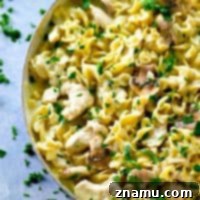 One-Pot Lighter Chicken Stroganoff