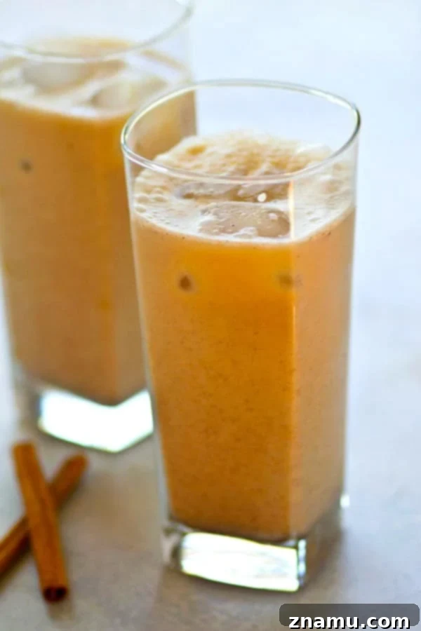 Creamy Coconut Pumpkin Spice Iced Latte 3 Refreshing Iced Pumpkin Spice Latte with Coconut Milk and espresso