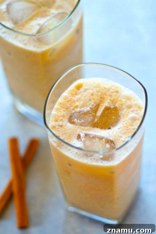 Creamy Coconut Pumpkin Spice Iced Latte 4 Homemade Iced Coconut Pumpkin Spice Latte ingredients ready for mixing