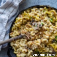 Tender mushrooms and balsamic caramelized onions take this luxurious mushroom mac 'n' cheese to another level!
