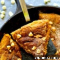 Thumbnail of the White Chocolate Pumpkin Snickerdoodle Skillet Cookie recipe.