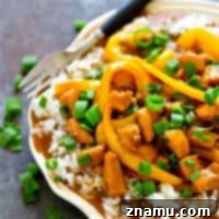 Savory Instant Pot Mongolian Chicken with Peppers 7 Instant Pot Mongolian Chicken and Peppers recipe card image