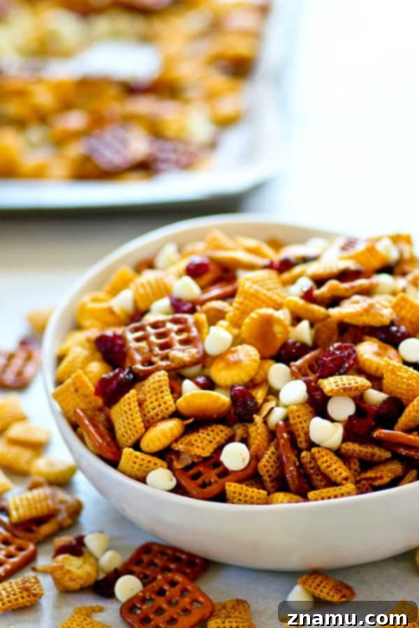 Sweet & Salty Cranberry Delight Mix 5 Sweet 'n' salty flavors pair with cranberries and white chocolate in this ADDICTING cranberry bliss snack mix! Make a big batch because it'll go fast!