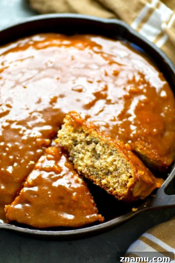 Banana Bread Bliss with Chai Caramel Drizzle 2 Incredibly soft banana bread snack cake is drizzled with a spiced chai caramel glaze for a simple, no-fuss snack, dessert, or even breakfast!
