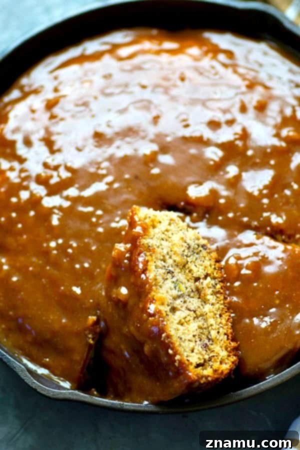 Banana Bread Bliss with Chai Caramel Drizzle 3 Incredibly soft banana bread snack cake is drizzled with a spiced chai caramel glaze for a simple, no-fuss snack, dessert, or even breakfast!