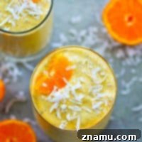 Mango Tango Coconut Power Boost 7 A small image of the Mango Orange Coconut Power Smoothie, summarizing the recipe visually.