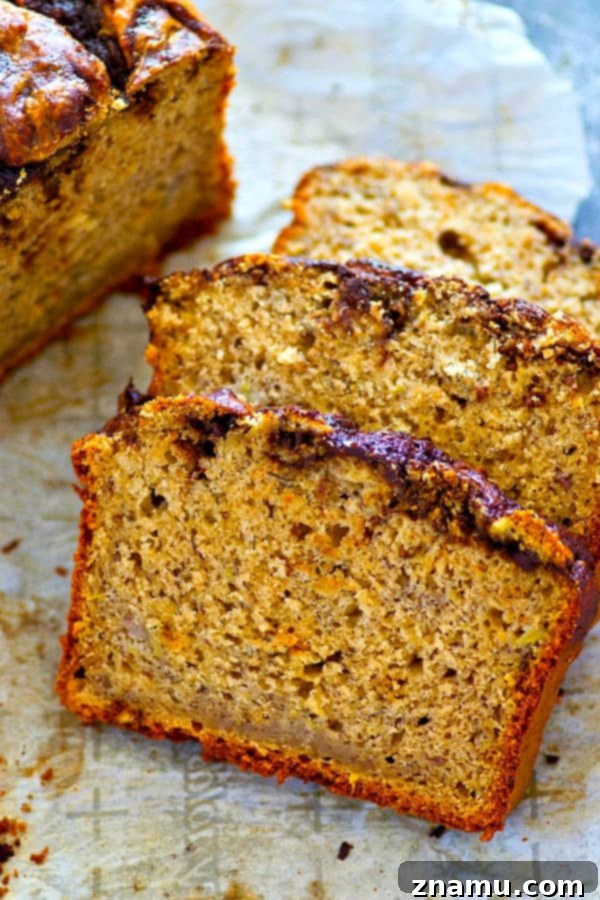 Marbled Mocha Peanut Butter Banana Bread 2 Insanely soft banana bread is livened up with creamy peanut butter and a luscious swirl of mocha.--the only way you're gonna want banana bread from now on!