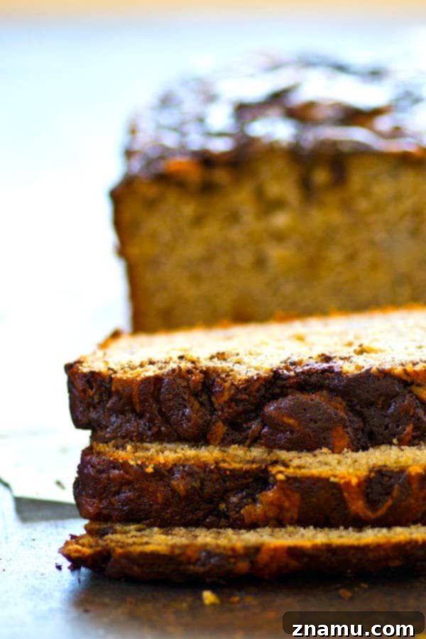 Marbled Mocha Peanut Butter Banana Bread 4 Insanely soft banana bread is livened up with creamy peanut butter and a luscious swirl of mocha.--the only way you’re gonna want banana bread from now on!