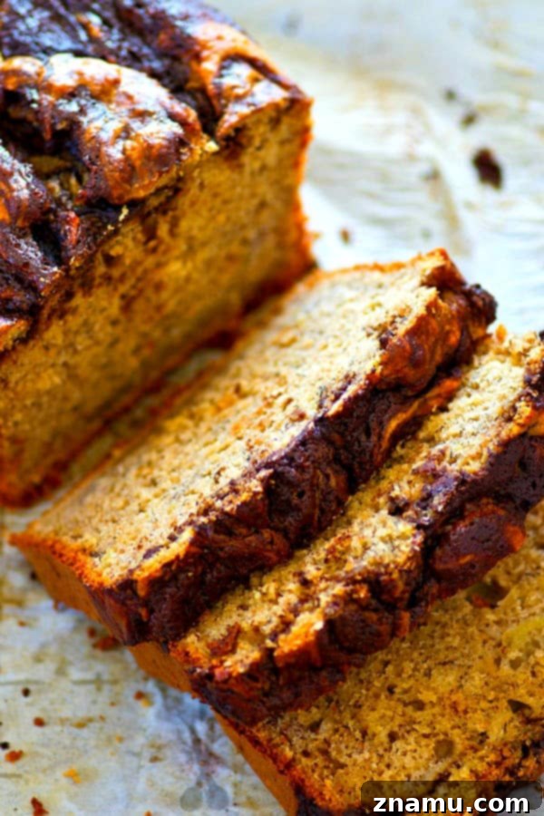Marbled Mocha Peanut Butter Banana Bread 5 Insanely soft banana bread is livened up with creamy peanut butter and a luscious swirl of mocha.--the only way you’re gonna want banana bread from now on!