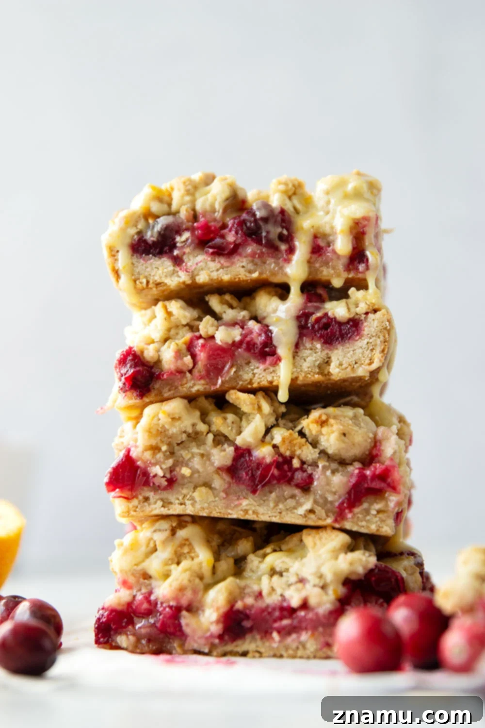 Cranberry Streusel Squares 2 Delightful Cranberry Crumb Bars with oatmeal crust, orange cranberry filling, and buttery streusel, perfect for holiday gatherings.