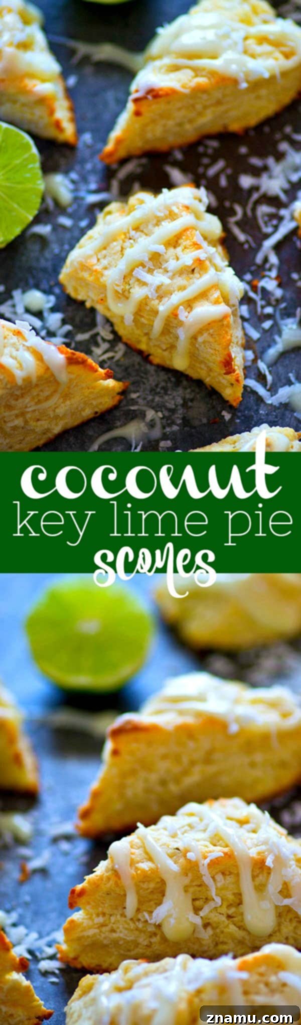 Key Lime Pie Coconut Scones 6 A basket full of delightful coconut key lime pie scones, freshly baked