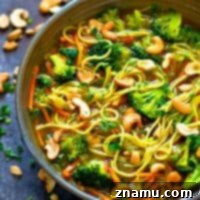 Broccoli Cashew Curry Noodle Broth Bowls