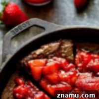 Deep-dish mocha brownie pie with strawberry preserves