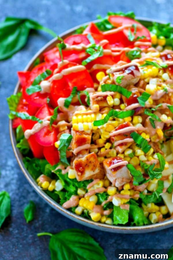 BBQ Chicken Caprese Fusion 2 Delicious grilled BBQ chicken caprese salad with a rich creamy dressing