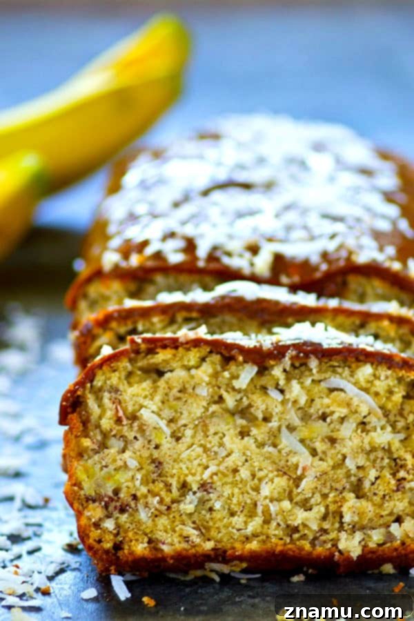 Decadent Salted Caramel Coconut Banana Bread 2 Deliciously soft salted caramel coconut banana bread with a rich glaze, perfect for a treat.