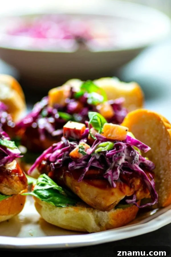 Peach Scallion Slaw BBQ Chicken Sliders 2 Juicy Barbecue Chicken Sliders with Fresh Peach Scallion Slaw – an easy, flavorful, and crowd-pleasing summer appetizer idea