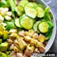 Quick Pickle Cucumber Chicken Green Goddess Salad
