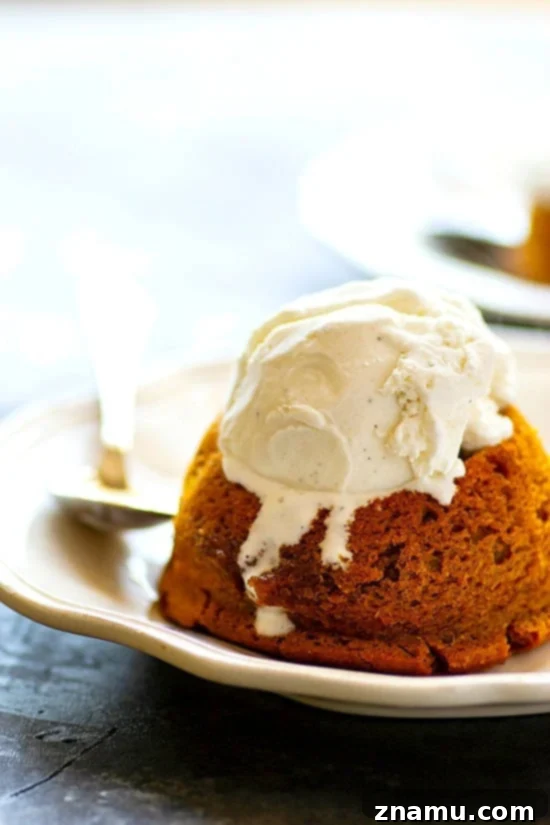 Molten Pumpkin Chai Caramel Flow 3 Salted Caramel Chai Pumpkin Lava Cakes - Cozy chai spices and warm salted caramel take these pumpkin lava cakes completely over the top! Serve them warm with a big scoop of vanilla ice cream and welcome to fall heaven.