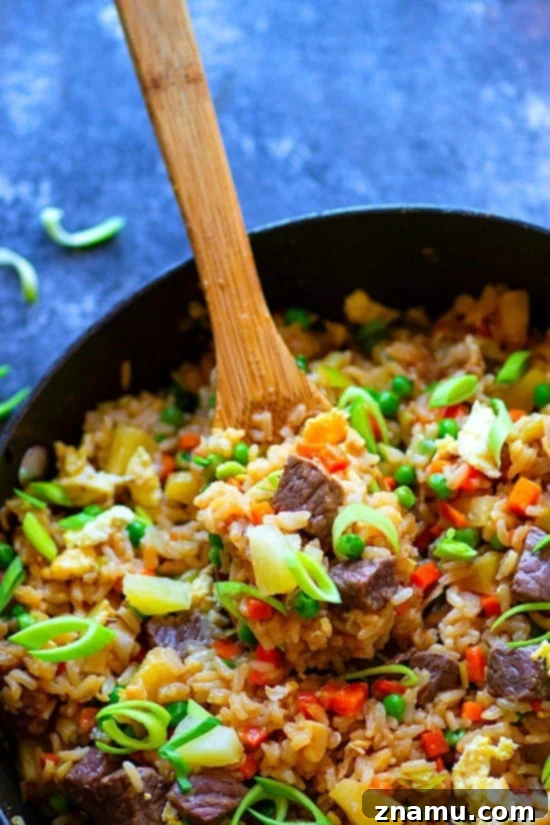 Sizzling Hawaiian Pineapple Steak Fried Rice 2 Delicious Hawaiian Pineapple Steak Fried Rice with fresh ingredients