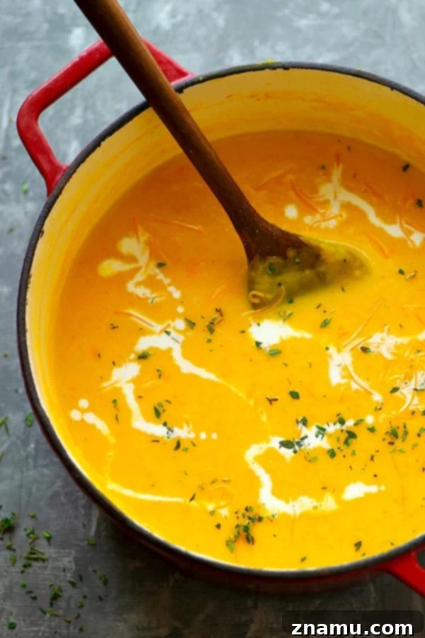 Velvet Pumpkin Beer Cheese Soup 2 Rich, creamy Pumpkin Beer Cheese Soup in a rustic bowl, garnished with fresh herbs, ready to be enjoyed as a hearty fall meal.