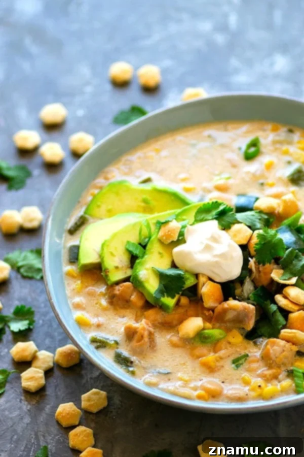 Instant Pot Poblano Turkey White Chili - Put your turkey leftovers to the BEST use in this poblano turkey white chili that's made entirely in the instant pot, super creamy, extra hearty, and kicked up with spicy poblano!