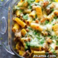 Creamy Alfredo Sausage and Spinach Ziti Bake 7 Baked Spinach White Alfredo Sausage Ziti - Flavorful sausage bits and a creamy spinach alfredo sauce transform your typical baked ziti into this incredibly comforting spinach white alfredo sausage ziti.